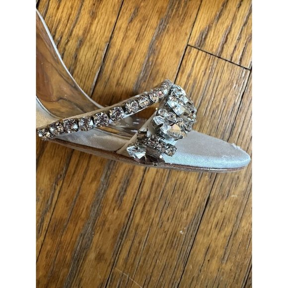 Badgley Mischka Marina Gemstone Stiletto White Size 8 - Picture 5 of 10